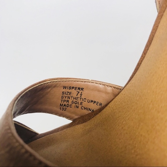 Madden Girl Vegan Leather Boho Wedge Tan Heel 7.5 - Picture 8 of 9